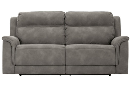 Next-Gen DuraPella Slate Dual Power Reclining Sofa by Ashley at Eve Furniture
