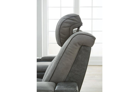 Next-Gen DuraPella Slate Fabric Dual Power Reclining Sofa by Ashley at Eve Furniture