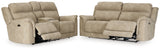 Next-Gen DuraPella Sand Performance Fabric Dual Power Reclining Sofa and Loveseat by Ashley at Eve Furniture