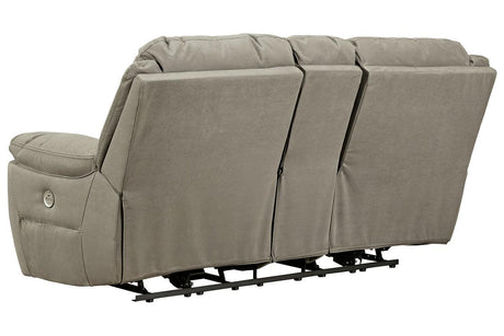 Next-Gen Gaucho Putty Power Reclining Loveseat with Console by Ashley at Eve Furniture