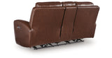 Next Move Mahogany Power Reclining Loveseat with Console by Ashley at Eve Furniture