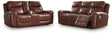 Next Move Mahogany Power Reclining Sofa and Loveseat by Ashley at Eve Furniture