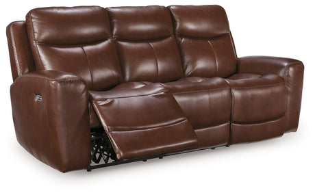Next Move Mahogany Power Reclining Sofa by Ashley at Eve Furniture