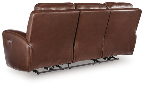 Next Move Mahogany Power Reclining Sofa by Ashley at Eve Furniture