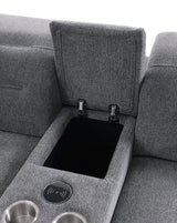 Nexus Dark Grey Fabric Power Reclining Sectional by New Era Innovations at Eve Furniture
