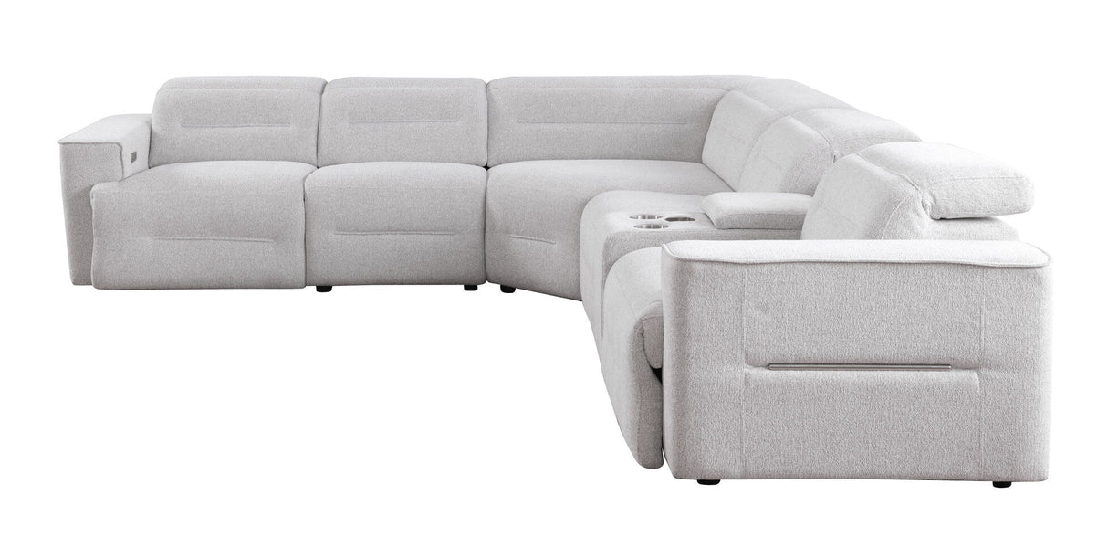 Nexus Light Grey Fabric Power Reclining Sectional by New Era Innovations at Eve Furniture