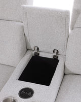 Nexus Light Grey Fabric Power Reclining Sectional by New Era Innovations at Eve Furniture