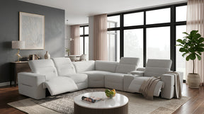 Nexus Light Grey Fabric Power Reclining Sectional by New Era Innovations at Eve Furniture