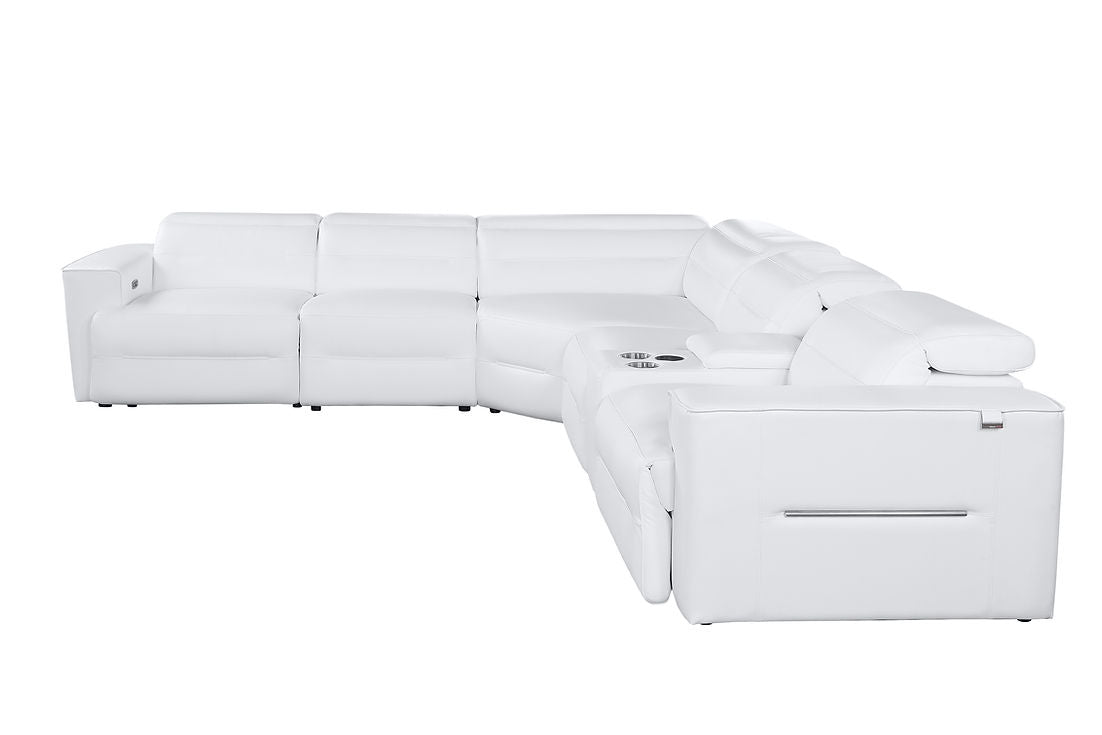 Nexus White 6-Piece Power Reclining Sectional by New Era Innovations at Eve Furniture