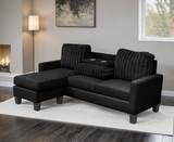 Neymar Black Reversible Sectional by Happy Homes at Eve Furniture
