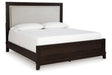 Neymorton Dark Grayish Brown California King Upholstered Panel Bed by Ashley at Eve Furniture