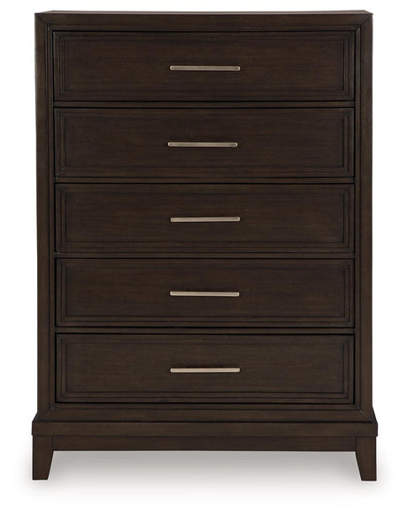 Neymorton Dark Grayish Brown Chest of Drawers by Ashley at Eve Furniture