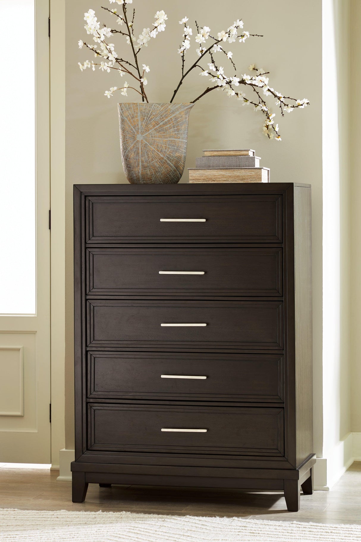 Neymorton Dark Grayish Brown Chest of Drawers by Ashley at Eve Furniture