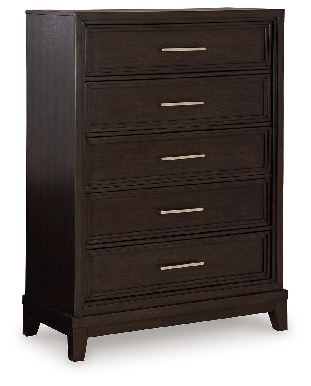 Neymorton Dark Grayish Brown Chest of Drawers by Ashley at Eve Furniture