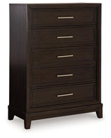Neymorton Dark Grayish Brown Chest of Drawers by Ashley at Eve Furniture