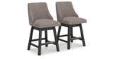Neymorton Dark Grayish Brown Counter Height Barstool, Set of 2 by Ashley at Eve Furniture