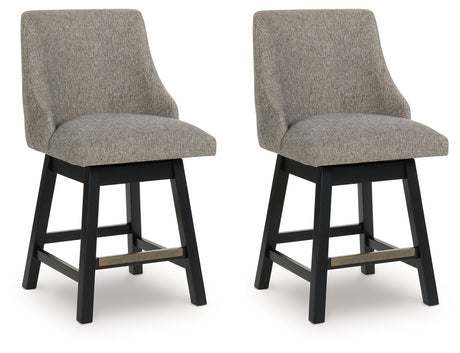 Neymorton Dark Grayish Brown Counter Height Barstool, Set of 2 by Ashley at Eve Furniture