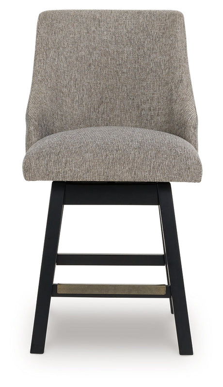 Neymorton Dark Grayish Brown Counter Height Barstool, Set of 2 by Ashley at Eve Furniture