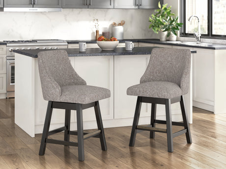 Neymorton Dark Grayish Brown Counter Height Barstool, Set of 2 by Ashley at Eve Furniture