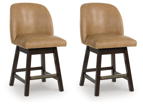 Neymorton Dark Grayish Brown Counter Height Barstool, Set of 2 by Ashley at Eve Furniture