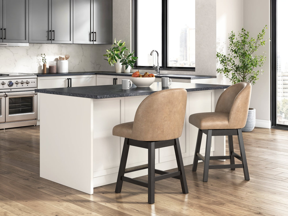 Neymorton Dark Grayish Brown Counter Height Barstool, Set of 2 by ASHLEY FURNITURE at Eve Furniture