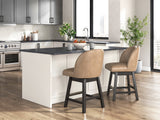 Neymorton Dark Grayish Brown Counter Height Barstool, Set of 2 by ASHLEY FURNITURE at Eve Furniture
