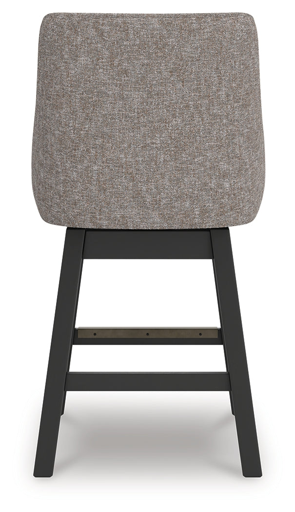 Neymorton Dark Grayish Brown Counter Height Barstool, Set of 2 by ASHLEY FURNITURE at Eve Furniture