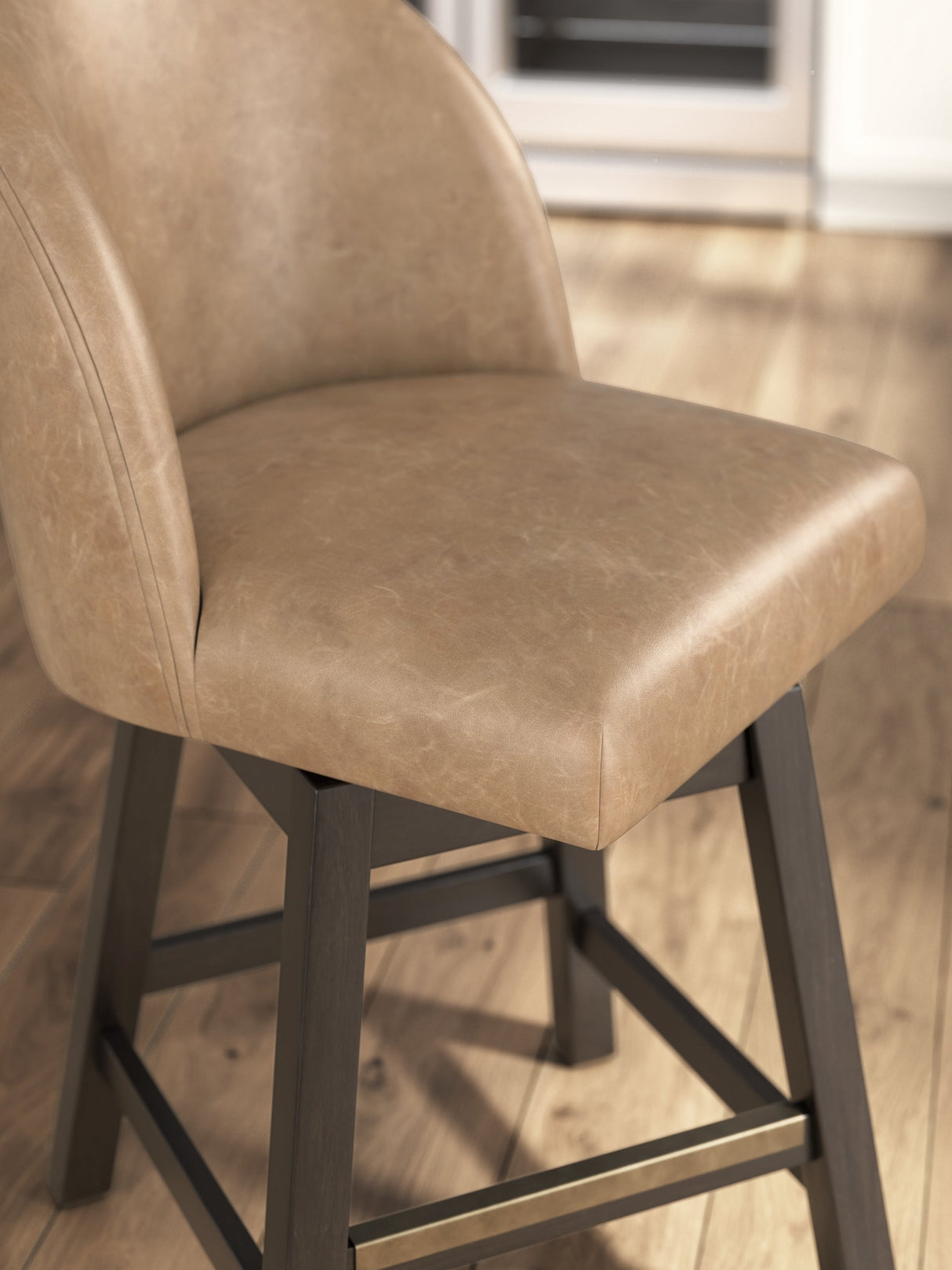 Neymorton Dark Grayish Brown Counter Height Barstool, Set of 2 by ASHLEY FURNITURE at Eve Furniture