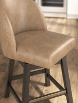 Neymorton Dark Grayish Brown Counter Height Barstool, Set of 2 by ASHLEY FURNITURE at Eve Furniture