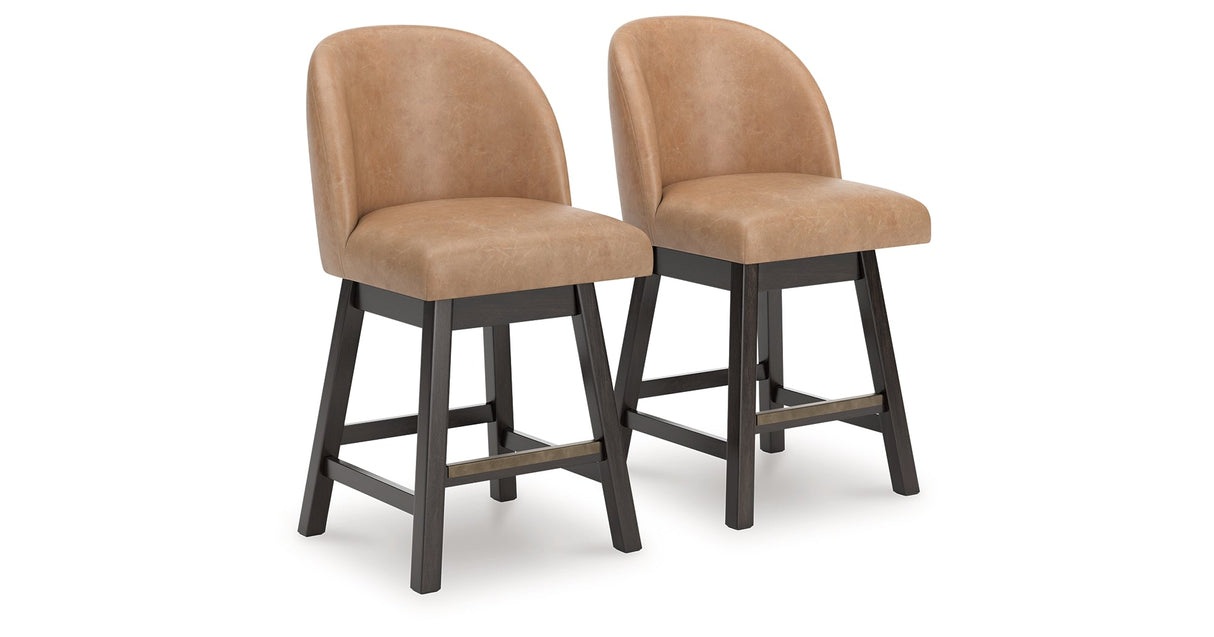 Neymorton Dark Grayish Brown Counter Height Barstool, Set of 2 by ASHLEY FURNITURE at Eve Furniture