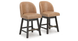 Neymorton Dark Grayish Brown Counter Height Barstool, Set of 2 by ASHLEY FURNITURE at Eve Furniture