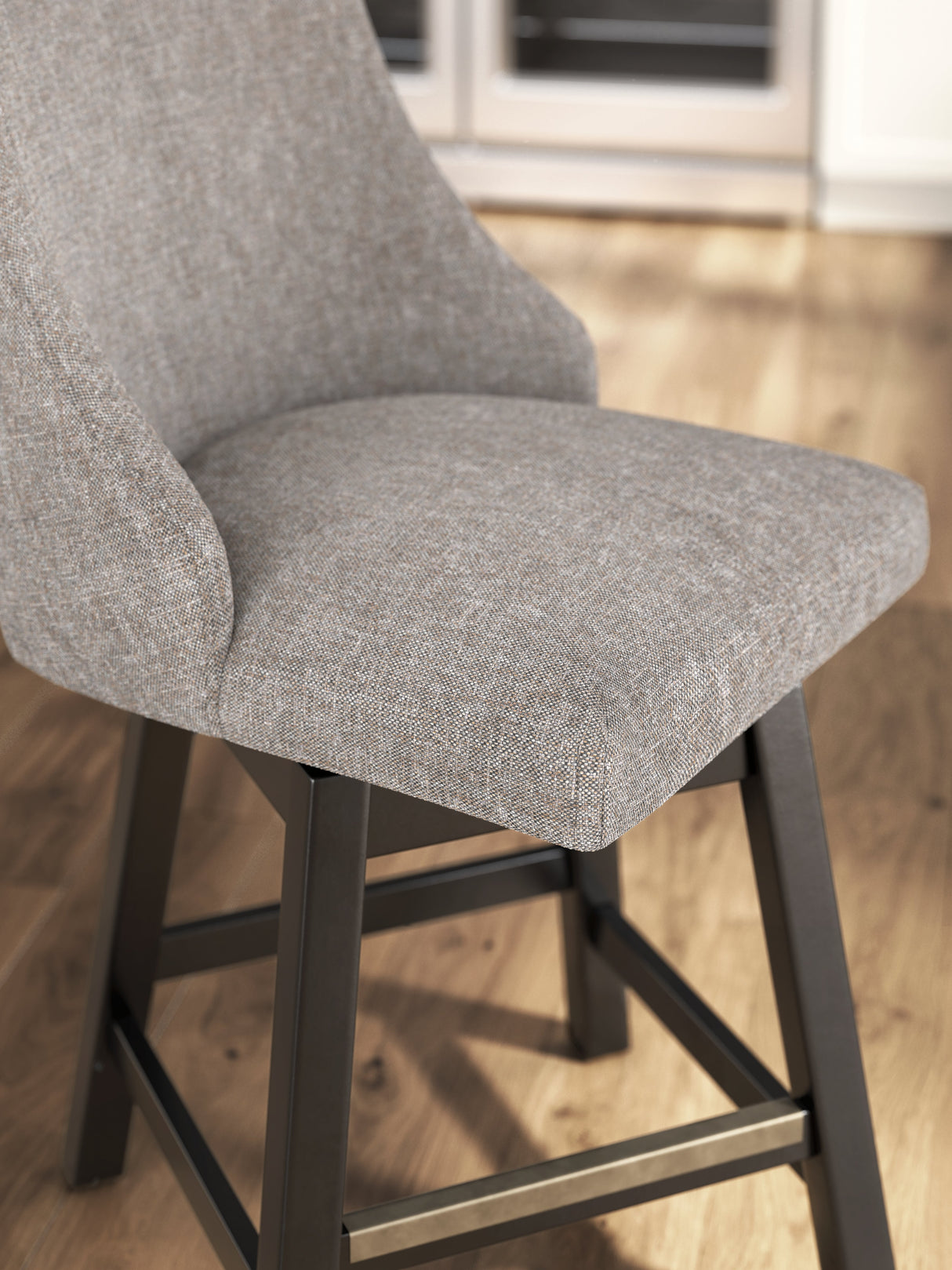 Neymorton Dark Grayish Brown Counter Height Barstool, Set of 2 by ASHLEY FURNITURE at Eve Furniture