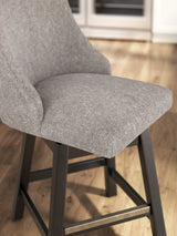 Neymorton Dark Grayish Brown Counter Height Barstool, Set of 2 by ASHLEY FURNITURE at Eve Furniture