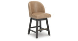 Neymorton Dark Grayish Brown Counter Height Barstool, Set of 2 by ASHLEY FURNITURE at Eve Furniture