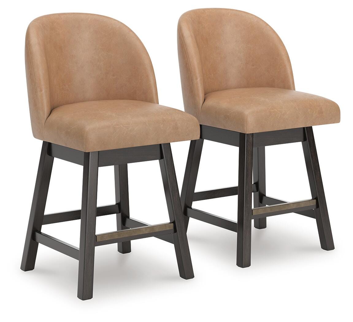 Neymorton Dark Grayish Brown Counter Height Barstool, Set of 2 by ASHLEY FURNITURE at Eve Furniture