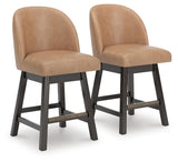 Neymorton Dark Grayish Brown Counter Height Barstool, Set of 2 by ASHLEY FURNITURE at Eve Furniture