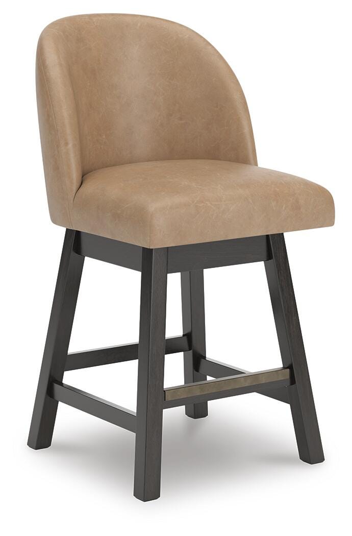 Neymorton Dark Grayish Brown Counter Height Barstool, Set of 2 by ASHLEY FURNITURE at Eve Furniture
