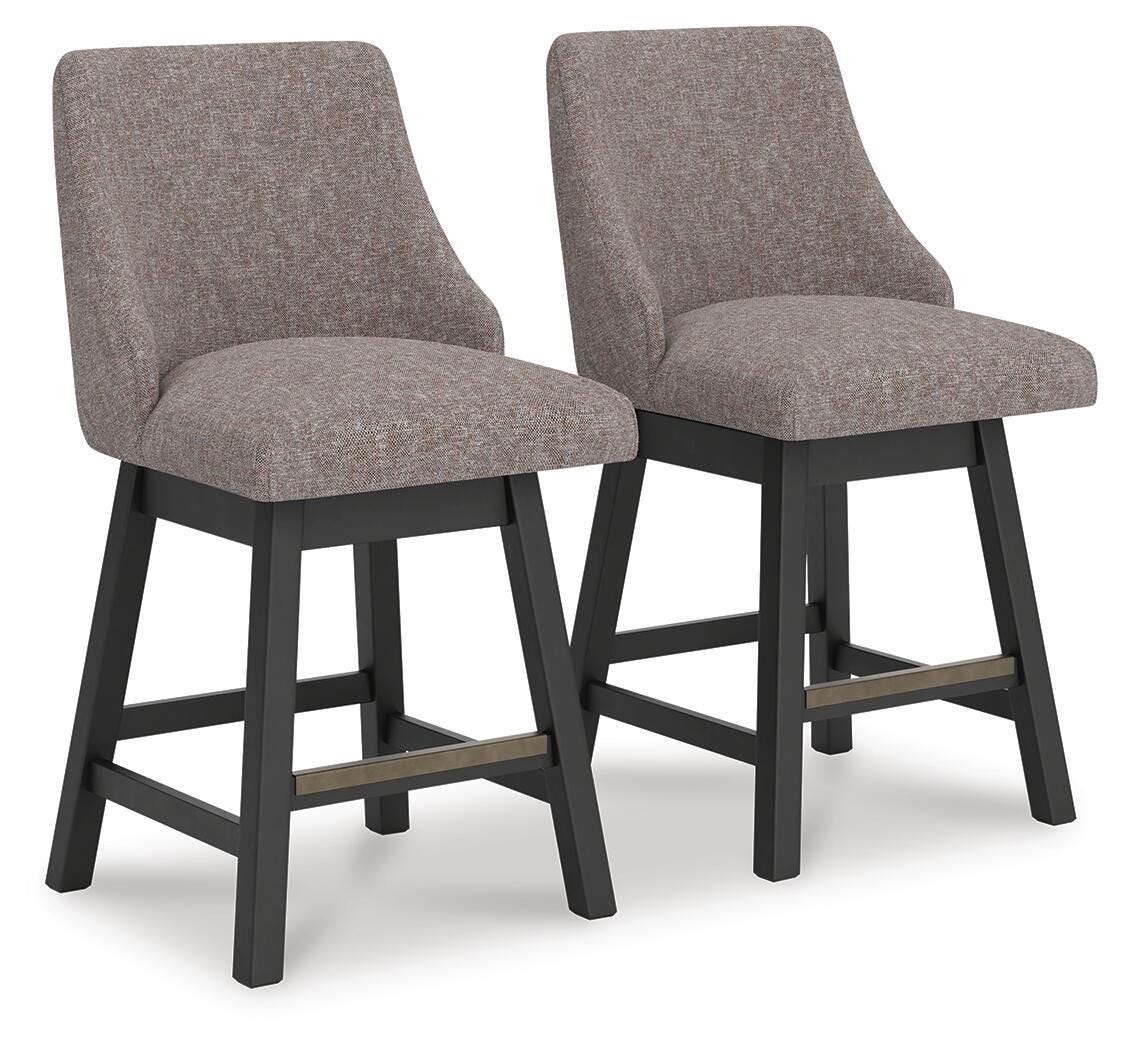Neymorton Dark Grayish Brown Counter Height Barstool, Set of 2 by ASHLEY FURNITURE at Eve Furniture