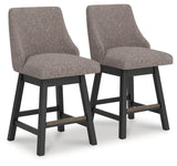 Neymorton Dark Grayish Brown Counter Height Barstool, Set of 2 by ASHLEY FURNITURE at Eve Furniture