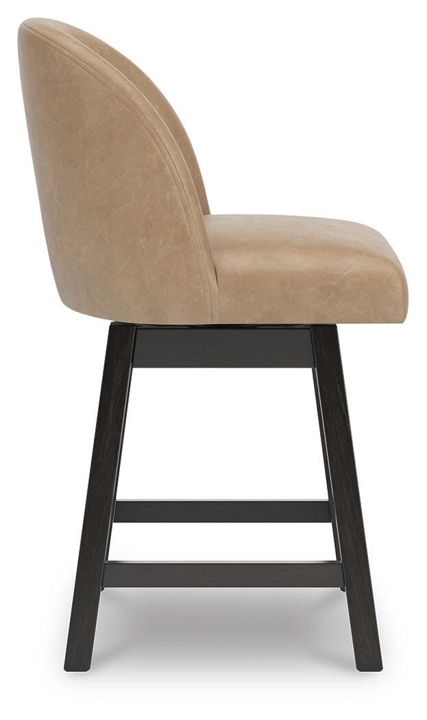 Neymorton Dark Grayish Brown Counter Height Barstool, Set of 2 by ASHLEY FURNITURE at Eve Furniture