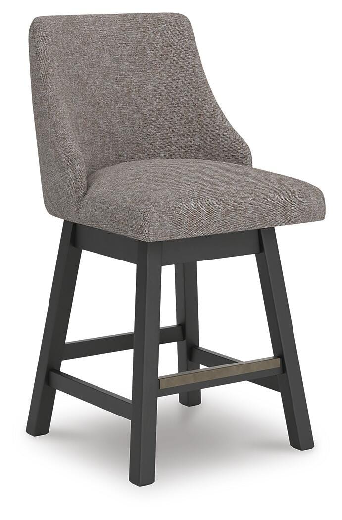 Neymorton Dark Grayish Brown Counter Height Barstool, Set of 2 by ASHLEY FURNITURE at Eve Furniture
