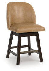 Neymorton Dark Grayish Brown Counter Height Barstool, Set of 2 by ASHLEY FURNITURE at Eve Furniture