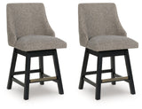 Neymorton Dark Grayish Brown Counter Height Barstool, Set of 2 by ASHLEY FURNITURE at Eve Furniture