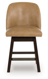Neymorton Dark Grayish Brown Counter Height Barstool, Set of 2 by ASHLEY FURNITURE at Eve Furniture