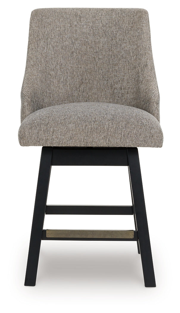 Neymorton Dark Grayish Brown Counter Height Barstool, Set of 2 by ASHLEY FURNITURE at Eve Furniture