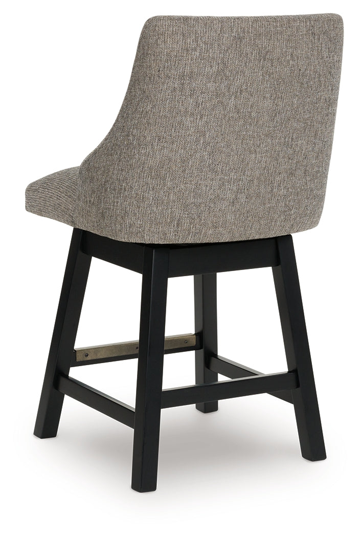 Neymorton Dark Grayish Brown Counter Height Barstool, Set of 2 by ASHLEY FURNITURE at Eve Furniture