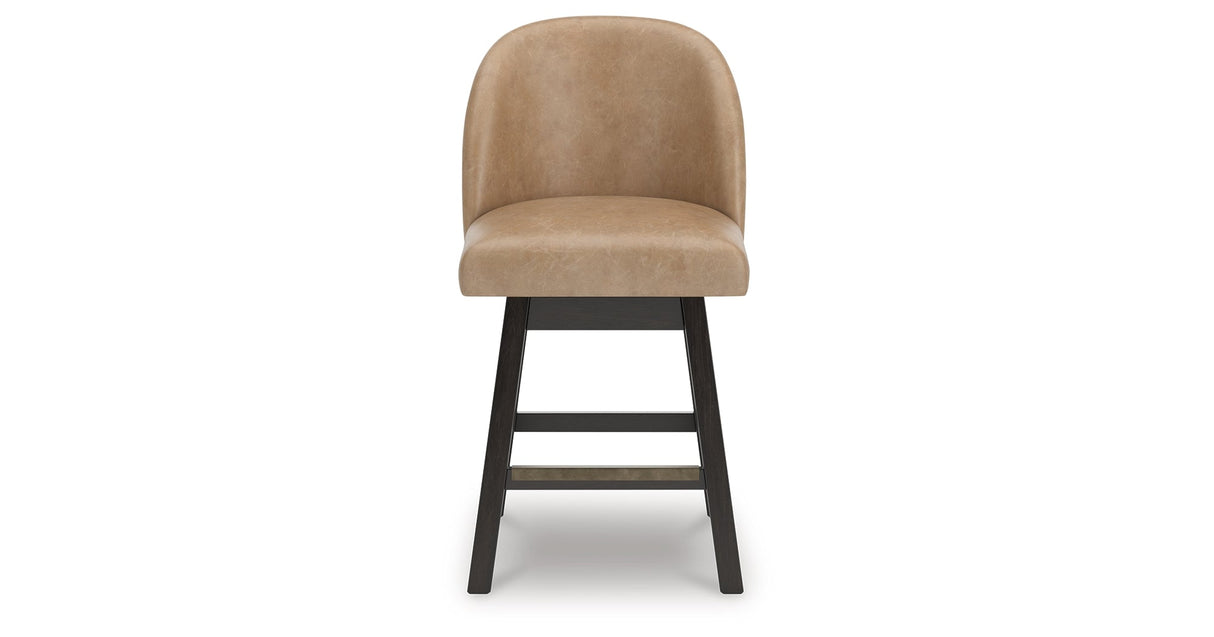 Neymorton Dark Grayish Brown Counter Height Barstool, Set of 2 by ASHLEY FURNITURE at Eve Furniture