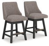 Neymorton Dark Grayish Brown Counter Height Barstool, Set of 2 by ASHLEY FURNITURE at Eve Furniture