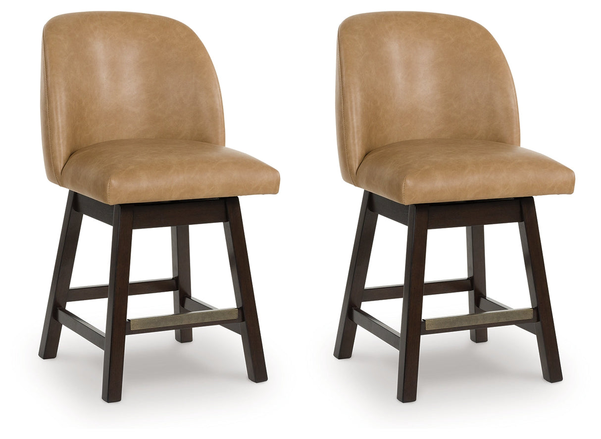 Neymorton Dark Grayish Brown Counter Height Barstool, Set of 2 by ASHLEY FURNITURE at Eve Furniture