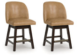 Neymorton Dark Grayish Brown Counter Height Barstool, Set of 2 by ASHLEY FURNITURE at Eve Furniture